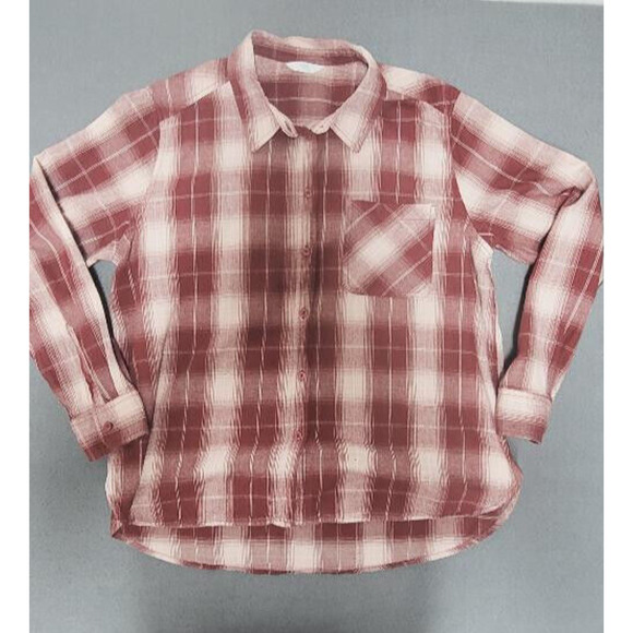 Time and Tru Shirt Womens Size XL Red Plaid Flannel‎ Long Sleeve - Picture 7 of 7